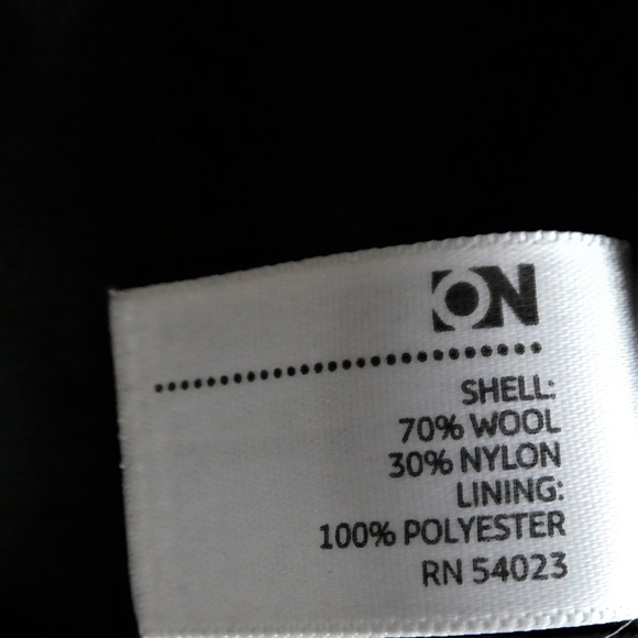 WooL Old Navy Peacoat Plaid Double Breasted PoCKeTS WooL Blend Grey Lined Retro - Picture 6 of 6